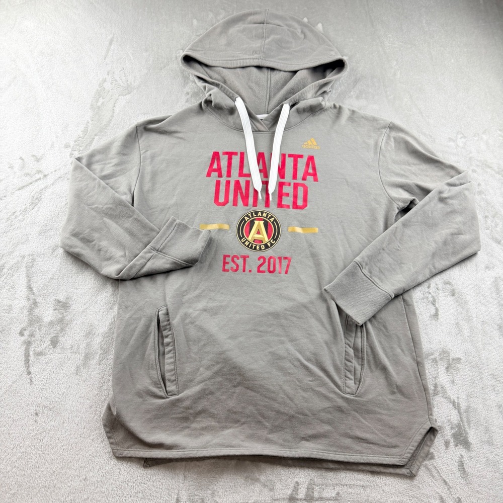 Adidas 2017 Atlanta United FC Men's Large Grey Hoodie Sweatshirt Logo B846W 17